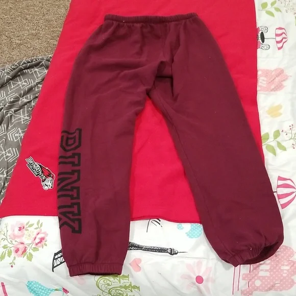 Maroon and black size medium womens sweatpants by pink - Picture 4 of 4